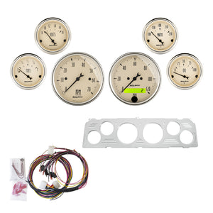 AutoMeter 7043-AB Autometer 6 Gauges Direct-Fit Dash Kit 64-66 fits Chevy - Antique Beige