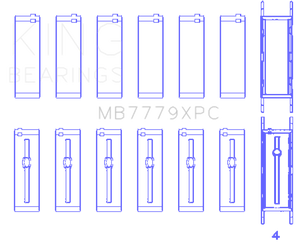King Engine Bearings BMW B58B30A (Size 0.26) Coated Performance Main Bearing Set