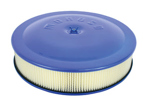 Moroso 65906 Racing Air Cleaner - 14in x 3in Filter - Aluminum - Blue Powder Coa
