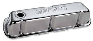 Moroso 68201 fits Ford 302/351W Valve Cover - w/Baffles - Stamped Steel Chrome P