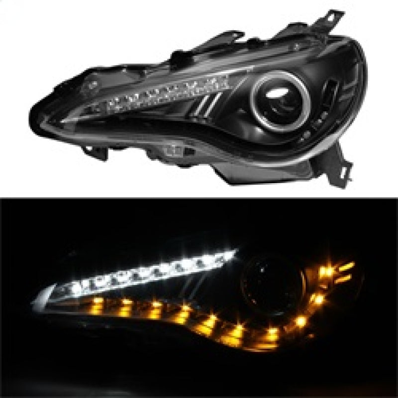 Spyder 5075475 fits Subaru 12-14 BRZ Projector Headlights- DRL LED Black PRO-YD