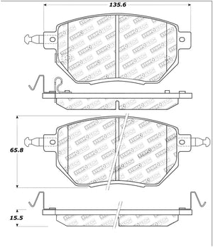 Stoptech 308.0969 Street Touring 03-11/05 Infiniti / 05-06 Nissan Front Brake Pads