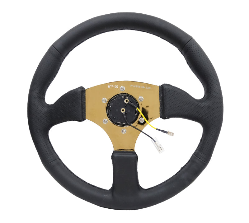 NRG RST-023GD-R RST-023GD-R Reinforced Steering Wheel Leather Race Comfort Grip