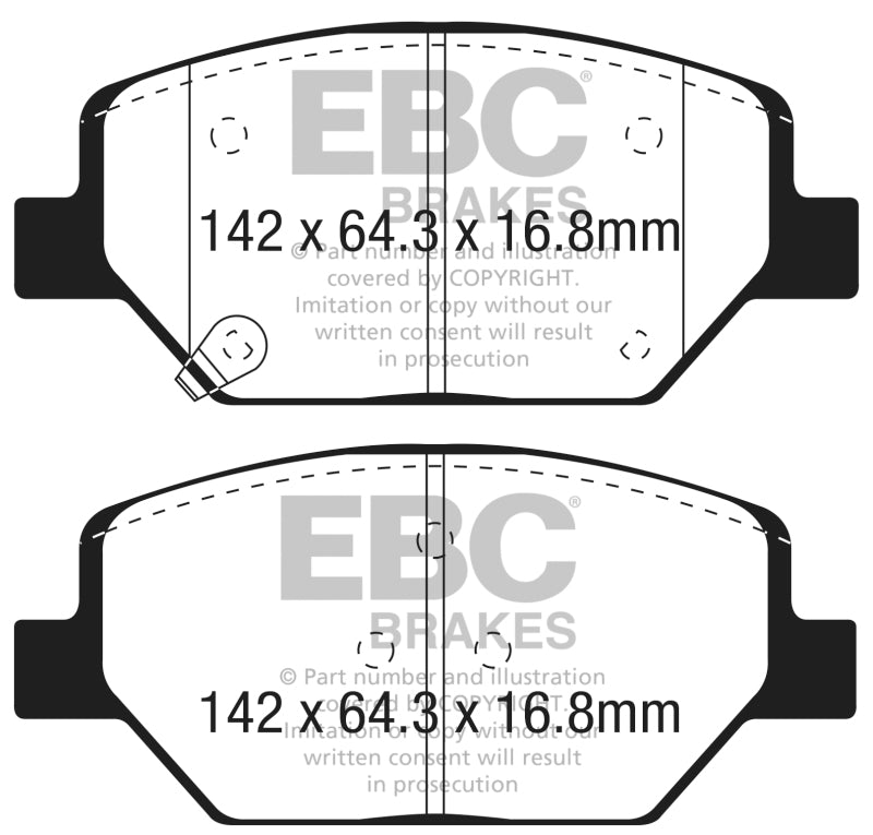 EBC DP23065 2016+ fits Buick Envision 2.0L Turbo Greenstuff Front Brake Pads