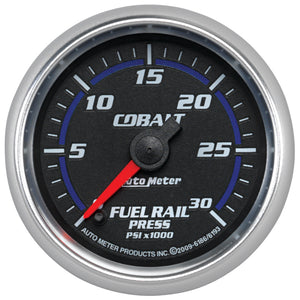 AutoMeter 6186 Autometer Cobalt 52mm 0-30,000 PSI F/S Electronic Diesel Fuel Rail Pressure Gauge (Cummins 5.9L)