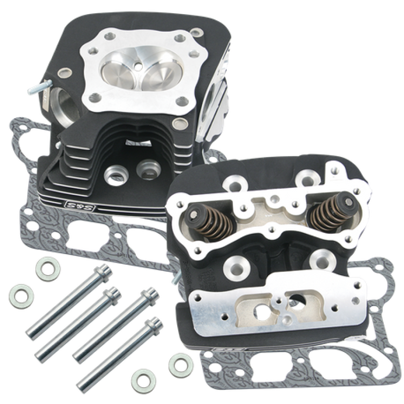 S&S 900-0251 Cycle 99-05 BT Super Stock 79cc Cylinder Head Kit - Wrinkle Black