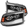 AlphaRex 880539 fits Dodge 09-18 Ram 1500HD LUXX LED Proj Headlights Plnk Style Blk w/Activ Light/Seq Signal/DRL