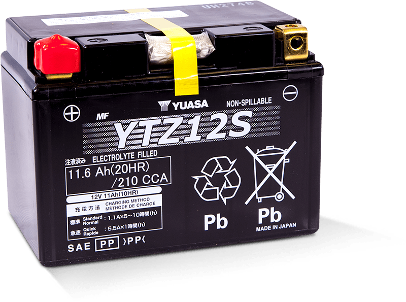 Yuasa YUAM7212A YTZ12S Maintenance Free AGM 12 Volt Battery