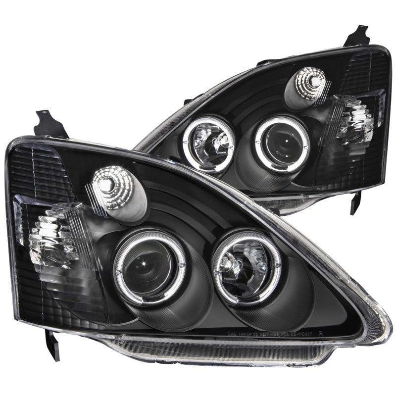 ANZO 121057 2004 fits Honda 02-20 Civic Projector Headlights w/ Halo Black