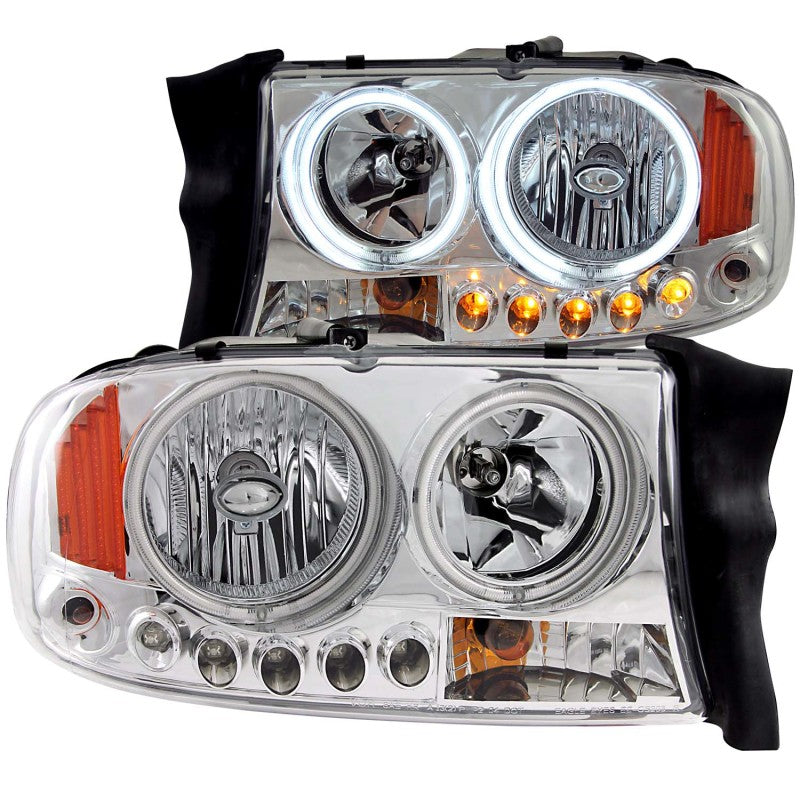 ANZO 111193 Projector Headlights With Halo Chrome fits Dodge 97-04 Dakota