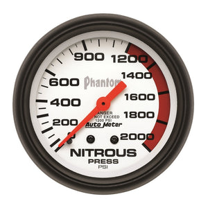 AutoMeter 5828 Autometer Phantom 66.7mm 0-2000 PSI Mechanical Nitrous Pressure Gauge