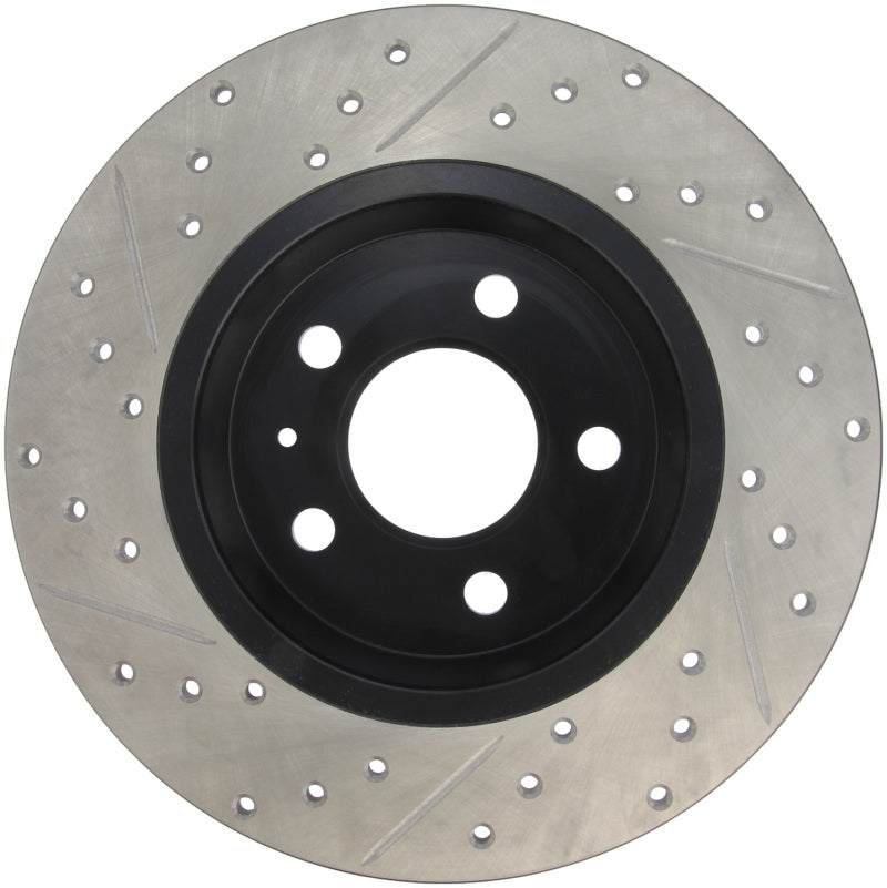 Stoptech 127.33127L Power Slot 09-10 fits Audi A4/A4 Quattro / 08-10 A5 / 10 S4 Rear Left Drilled & Slotted Rotor