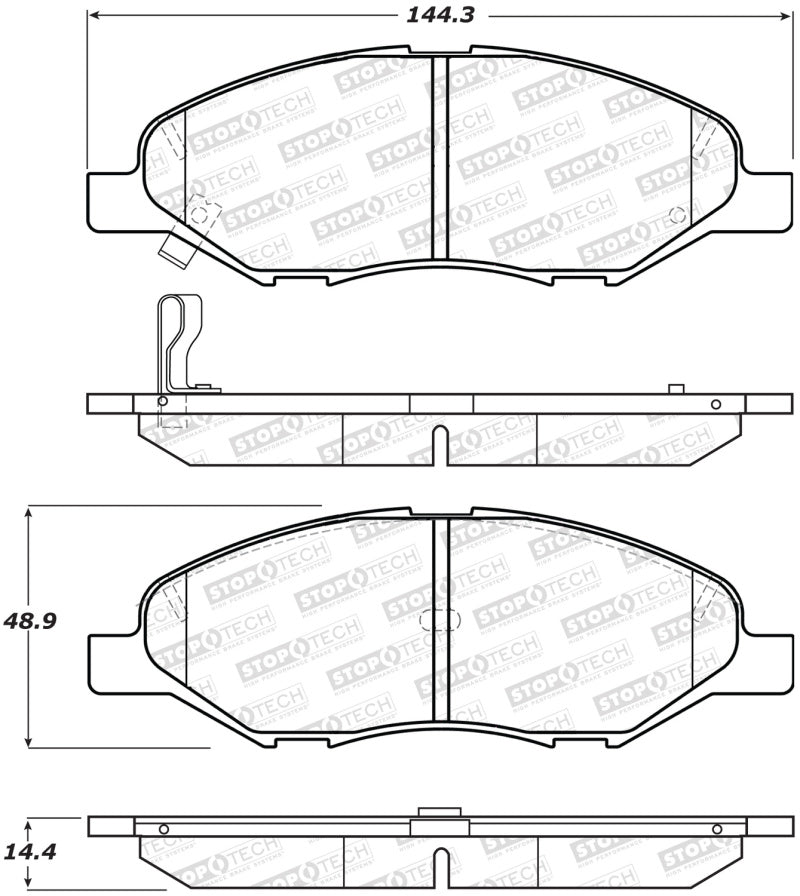 Stoptech 308.1345 Street Brake Pads - Front