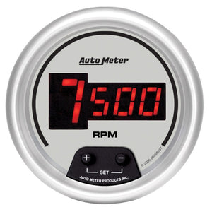 AutoMeter 6597 AutoMeter Gauge Tach 3-3/8in. 10K RPM In-Dash Digital Silver Dial W/ Red Led