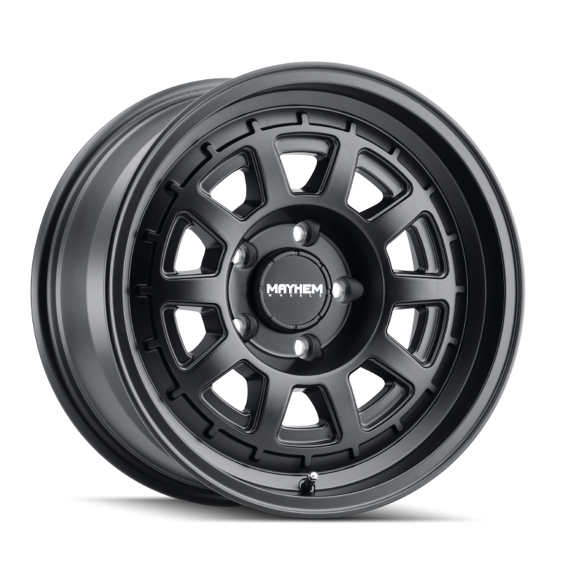 Mayhem 8303-5712MB 8303 Voyager 15x7 / 5x120 BP / 15mm Offset / 72.56mm Hub Matte Black Wheel