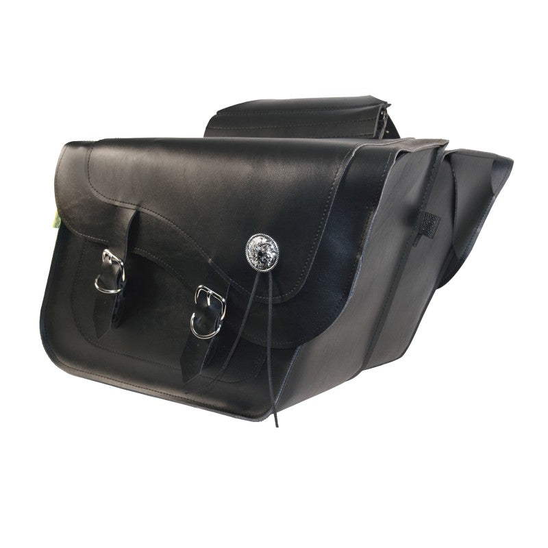 Willie 58718-00 & Max Universal Deluxe Large Slant Saddlebags (16 in L x 11 in W x 6.5 in H) - Black