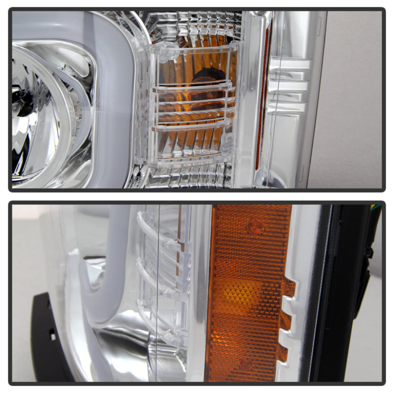 SPYDER 5079480 fits Chevy Silverado 1500 Projector Headlights Light Bar DRL Chrm