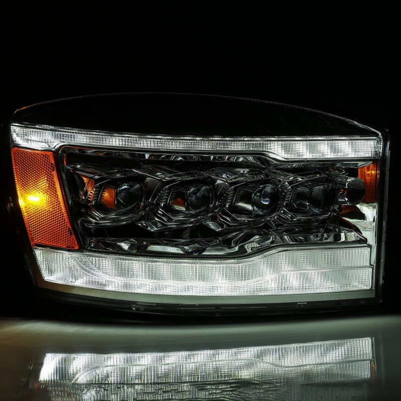 AlphaRex 880537 fits Dodge 06-08 Ram 1500HD NOVA LED Proj Headlights Plank Style Blk w/Seq Signal/DRL/Amber LED