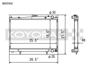 Koyo HH020442 94-98 fits Nissan Skyline GT-R/GT-S 2.6L Turbo Radiator