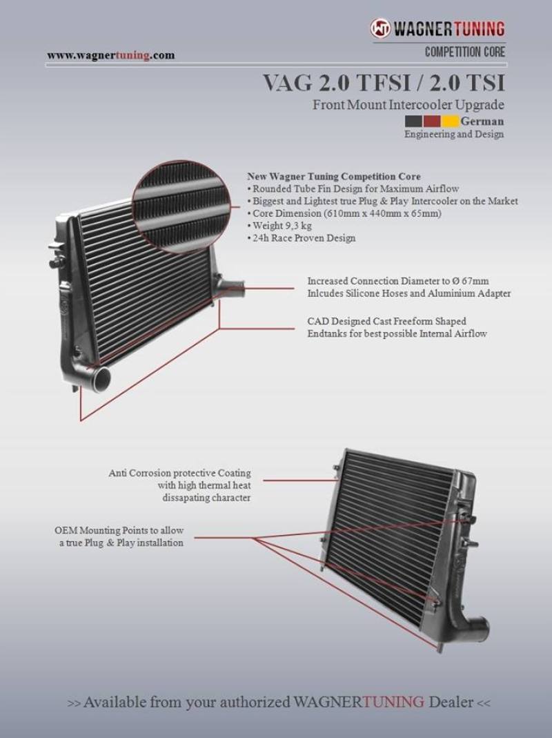 Wagner Tuning 200001034 VAG 2.0L TFSI/TSI Competition Intercooler Kit