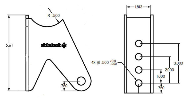 Ridetech 90000159 Tri Link Axle Bracket