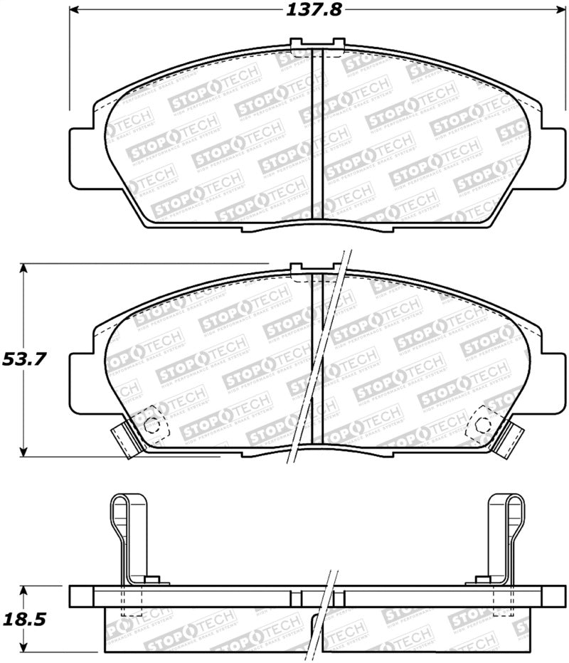 Stoptech 308.0568 Street Brake Pads - Rear