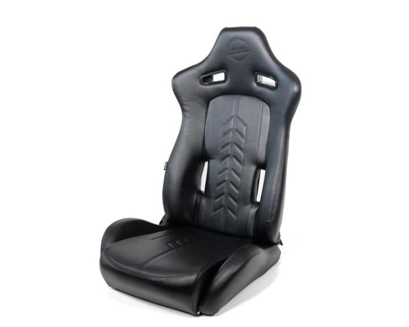 NRG RSC-810BK RSC-810BK L/R Reclinable Sport Seats The Arrow Black Vinyl w/