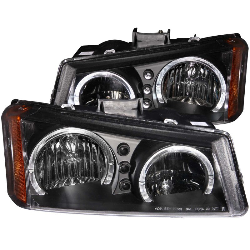 ANZO 111212 2006 fits Chevrolet 03-20 Silverado 1500 Crystal Headlights w/ Halo Black