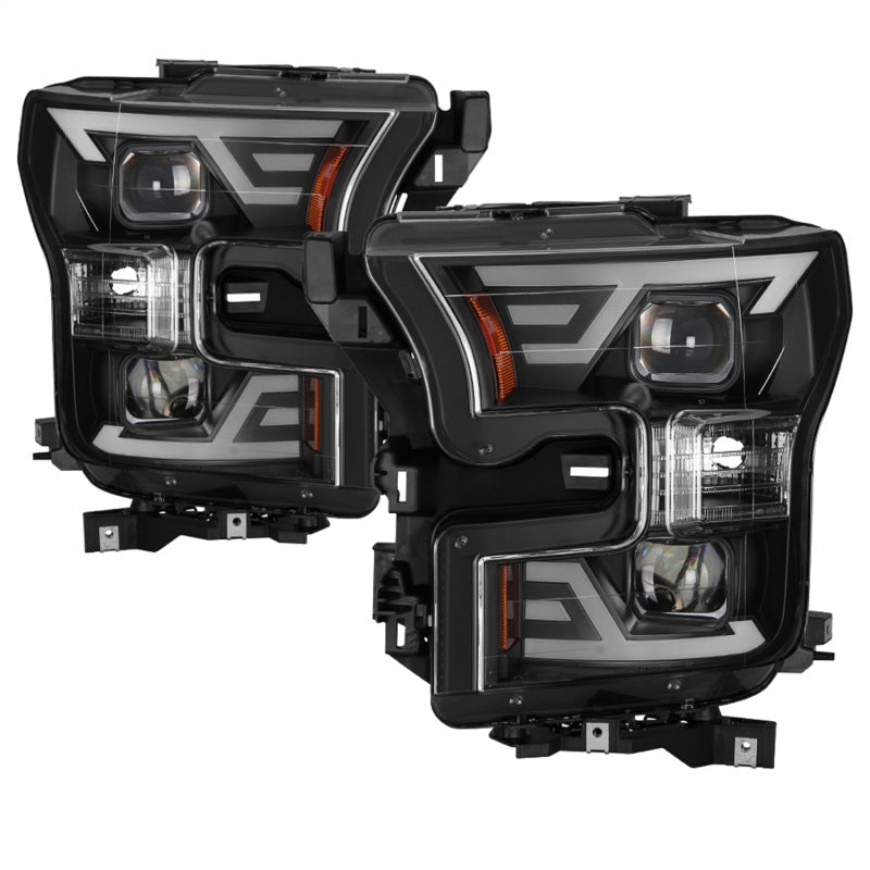 xTune 9042935 15-17 fits Ford F-150 DRL LED Light Bar Projector Headlights - Bl