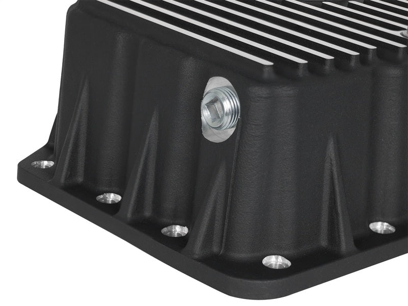 AFE 46-70322 ries Engine Oil Pan Black w/Machined Fins; 11-16 fits Ford Powerst