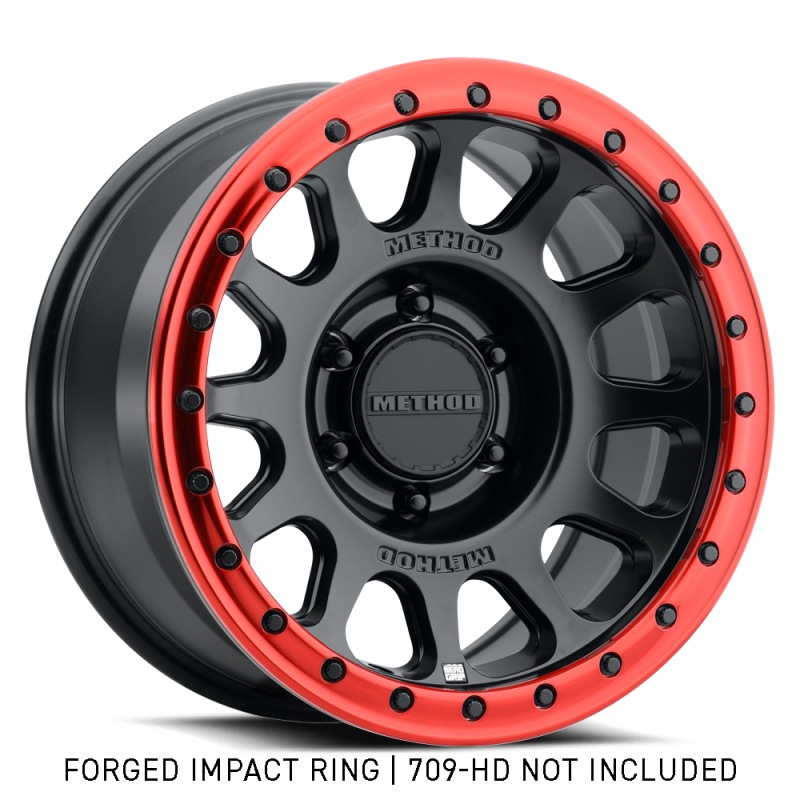 Method Wheels GR-10017-R Method Beadlock Ring - 17in Forged - Style 1 - Red