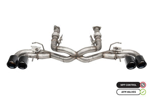 CORSA Performance 21106CFBLK Corsa 2020-2025 fits Chevrolet Corvette C8 RWD 3in Delete 4 Valve Cat-Back w/NPP w/4.5in CF Black PVDTips