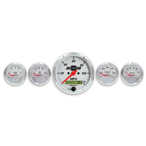 AutoMeter 1302-00408 Autometer Arctic White fits GM 5 Pc Kit Box w/ Elec Speedo, Elec Oil Press, Water Temp, Volt, Fuel Level