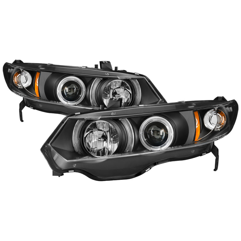 Spyder 5010780 fits Honda 06-08 Civic 2Dr Projector Headlights LED Halo Black H