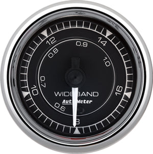 AutoMeter 9770 AutoMeter Chrono 2-1/16in 8:1-18:1 Stepper Motor Air/Fuel Ratio-Wideband Analog Gauge - Chrome