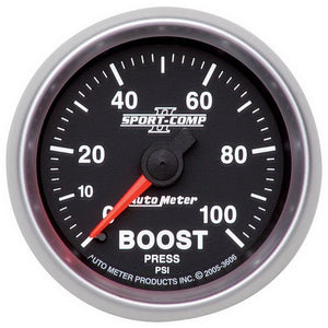 AutoMeter 3606 Autometer 2-1/16in 0-100 PSI Mechanical Boost Gauge