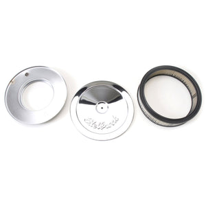 Edelbrock 1208 Air Cleaner Pro-Flo Series Round Steel Top Paper Element 10In Dia X 3 5In Chrome