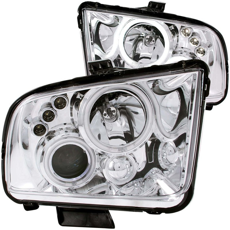 ANZO 121162 2009 fits Ford 05-20 Mustang Projector Headlights w/ Halo Chrome