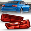 ANZO 321353 2018 fits Audi 12-20 A6 LED Taillight Black Housing Red/Clear Lens 4 pcs (Sequential Signal)