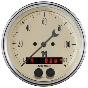 AutoMeter 1849 Autometer 3-3/8in Antique Beige 120 MPH GPS Speedometer Gauge