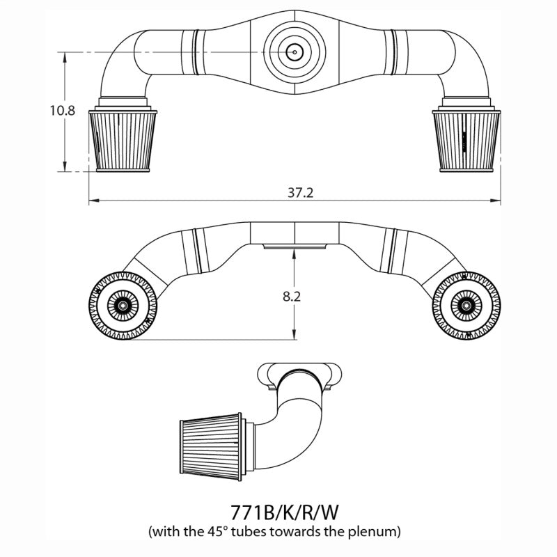 Spectre 771 Dual Plenum Kit (Low) 45/90 Degree Tubes