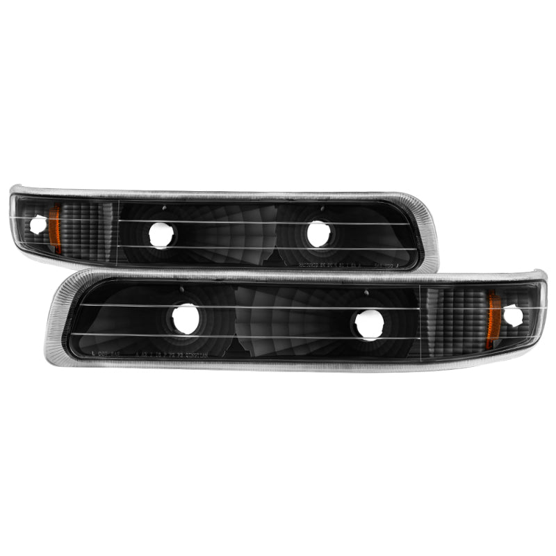 5064271 Xtune fits Chevy 99-02 Silverado Amber Reflector Bumper Lights Black C