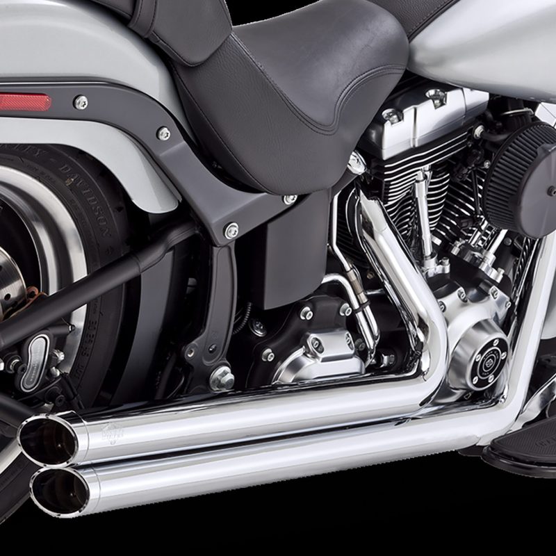 Vance 17339 & Hines HD Softail 86-17 Bigshots Staggered Chrome PCX Full System Exhaust