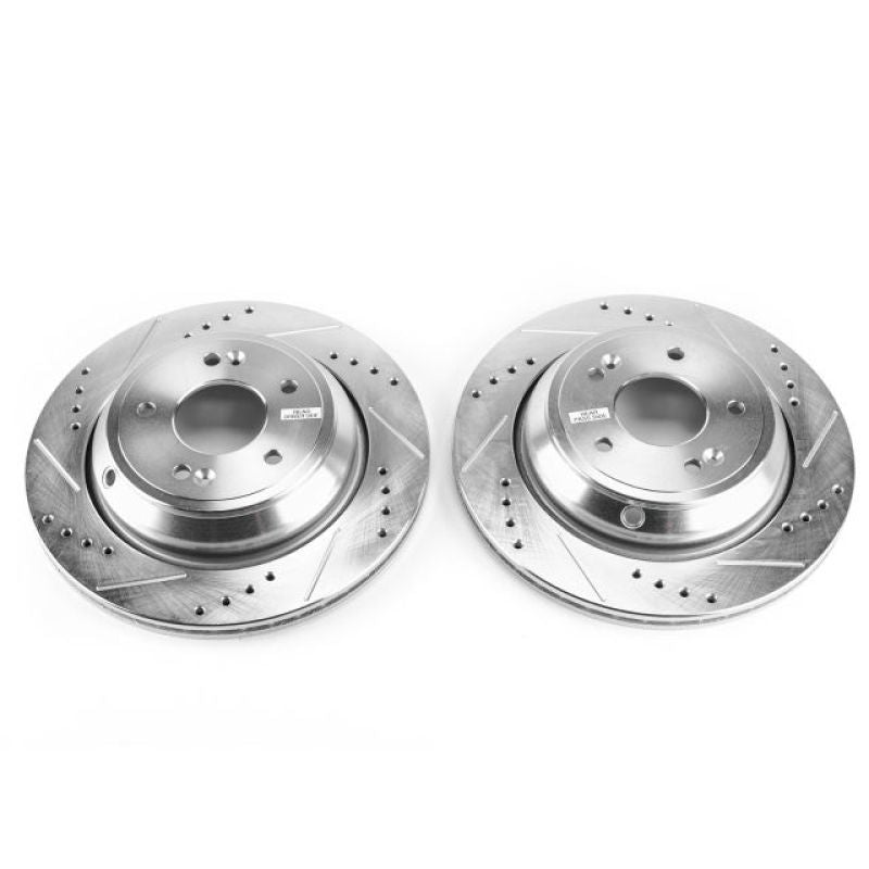 PowerStop fits Hyundai 11-16 Equus Rear Evolution Drilled & Slotted Rotors -