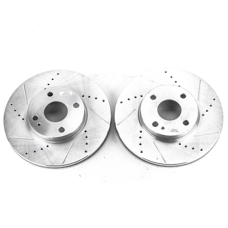 PowerStop fits Scion iA Front Evolution Drilled & Slotted Rotors - Pair