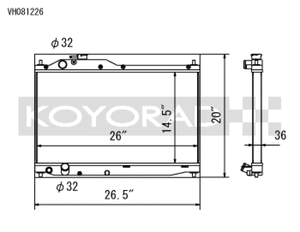 Koyo VH081226 00-09 fits Honda S2000 2.0/2.2L (MT) Radiator