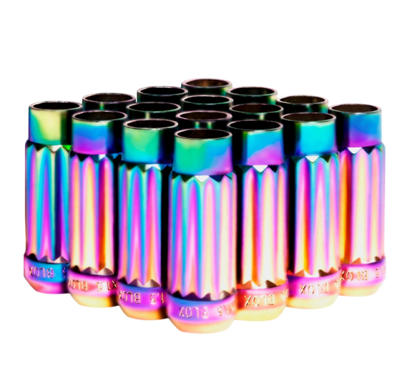 BLOX Racing BXAC-00141-NEO 12-Sided P17 Tuner Lug Nuts 12x1.5 - NEO Chrome Steel - Set of 16