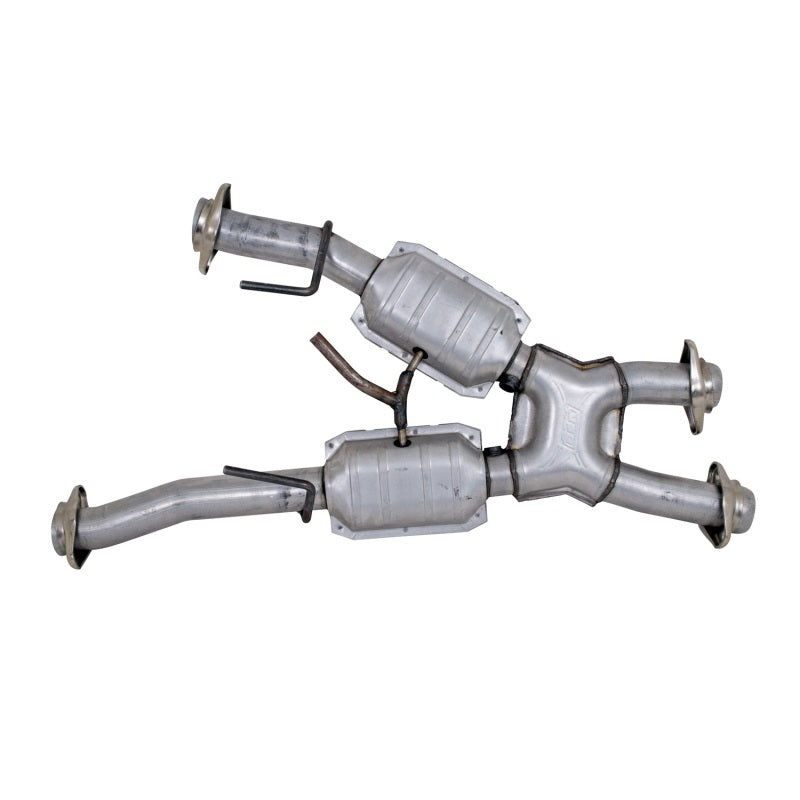 BBK 1810 Mustang 5.0 Short Mid X Pipe w Catalytic Converters 2-1/2 For Automatic Long Tube Headers