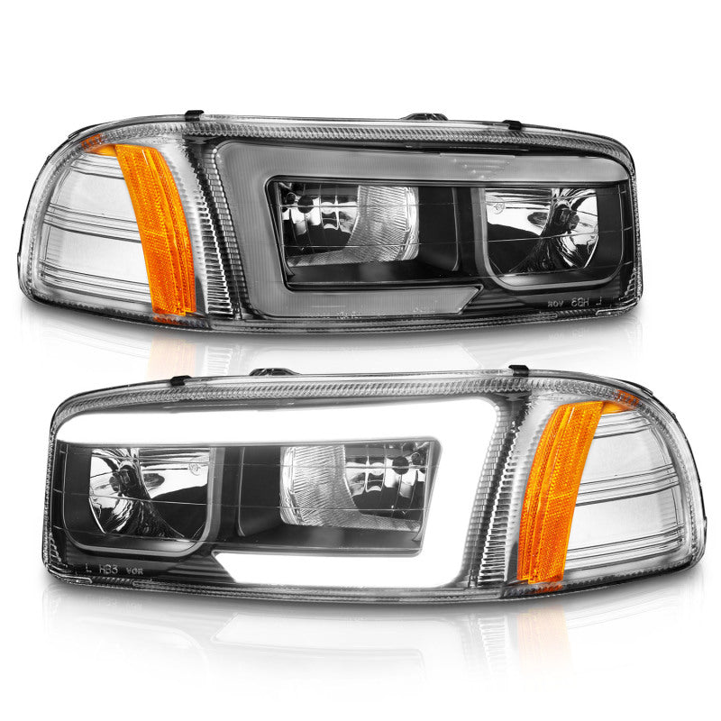 Anzo 111522 99-17 fits GMC Sierra/Denali Headlights Black Amber (w/C Light Bars)