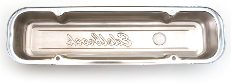 Edelbrock 4456 Valve Cover Signature Series fits Pontiac 1962-1979 301-455 CI V8 Low Chrome